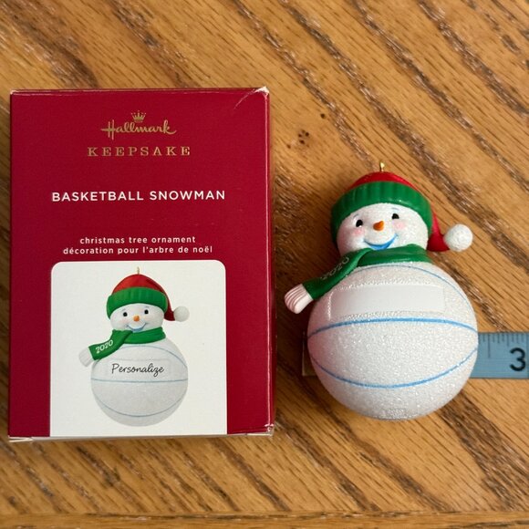 Hallmark Keepsake Ornament Basketball Snowman Personalize 2020 - Picture 3 of 7